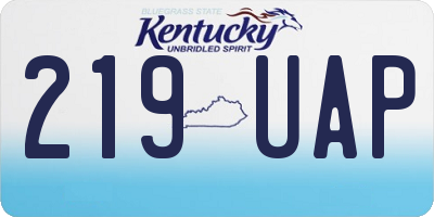 KY license plate 219UAP