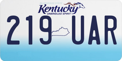 KY license plate 219UAR