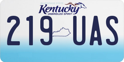 KY license plate 219UAS