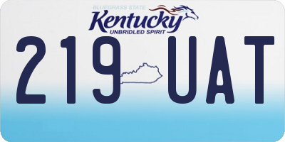KY license plate 219UAT