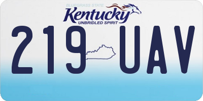 KY license plate 219UAV
