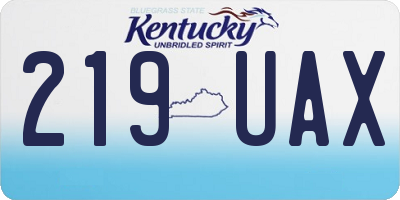 KY license plate 219UAX