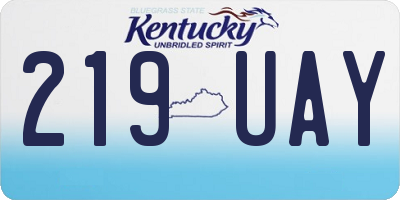 KY license plate 219UAY