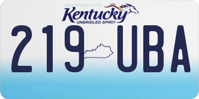 KY license plate 219UBA