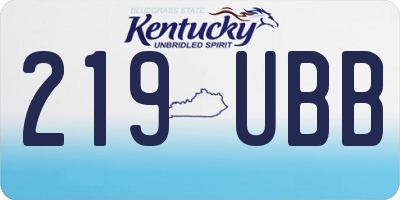 KY license plate 219UBB