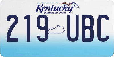KY license plate 219UBC