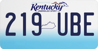 KY license plate 219UBE