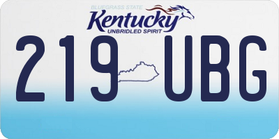 KY license plate 219UBG