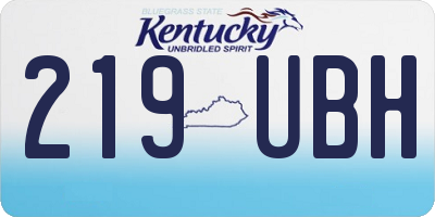 KY license plate 219UBH