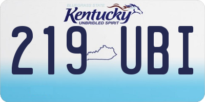 KY license plate 219UBI