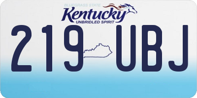 KY license plate 219UBJ