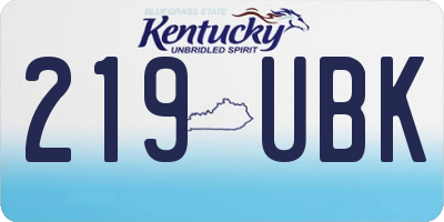 KY license plate 219UBK