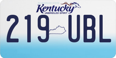 KY license plate 219UBL