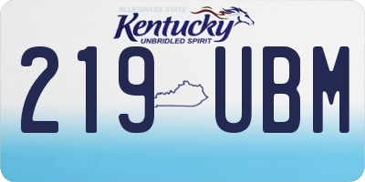 KY license plate 219UBM