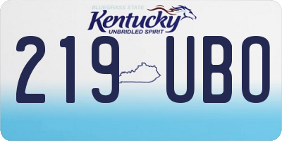 KY license plate 219UBO