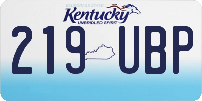 KY license plate 219UBP