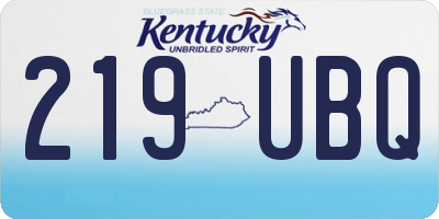 KY license plate 219UBQ