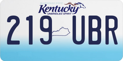 KY license plate 219UBR