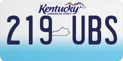 KY license plate 219UBS