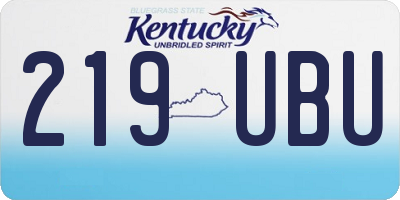KY license plate 219UBU