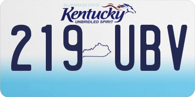 KY license plate 219UBV