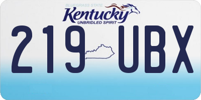 KY license plate 219UBX