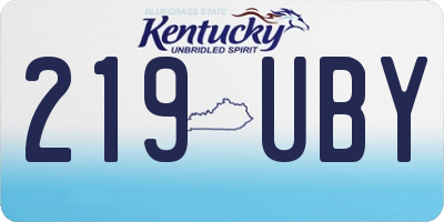 KY license plate 219UBY