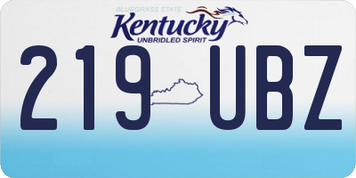 KY license plate 219UBZ