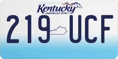 KY license plate 219UCF
