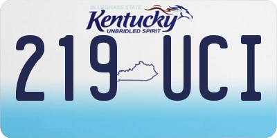 KY license plate 219UCI