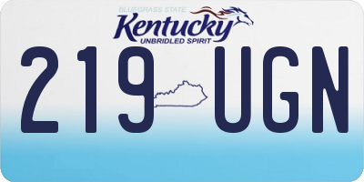 KY license plate 219UGN