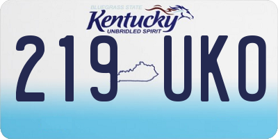 KY license plate 219UKO