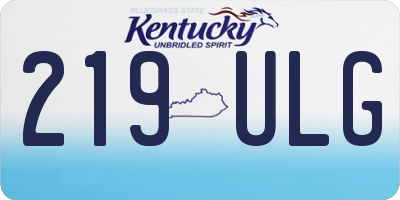 KY license plate 219ULG