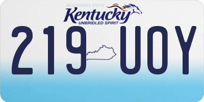 KY license plate 219UOY