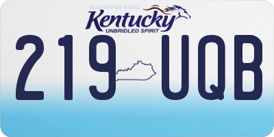 KY license plate 219UQB