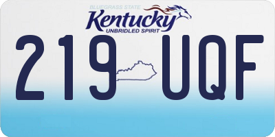 KY license plate 219UQF
