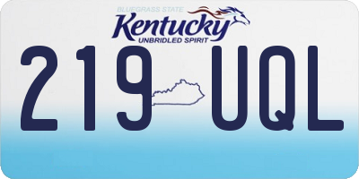 KY license plate 219UQL