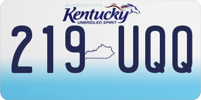 KY license plate 219UQQ