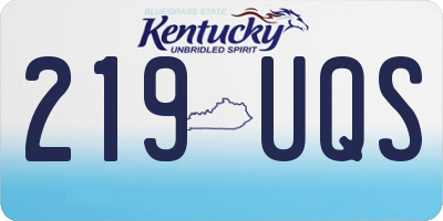 KY license plate 219UQS