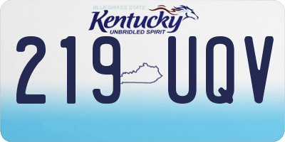 KY license plate 219UQV