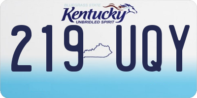 KY license plate 219UQY