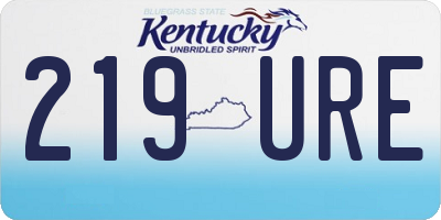 KY license plate 219URE