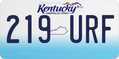 KY license plate 219URF