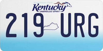 KY license plate 219URG