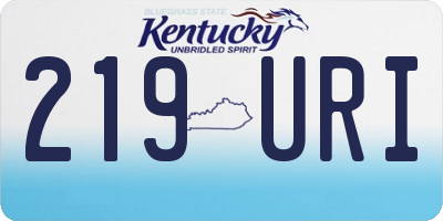KY license plate 219URI