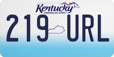 KY license plate 219URL