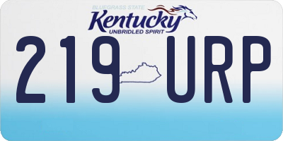 KY license plate 219URP