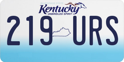 KY license plate 219URS