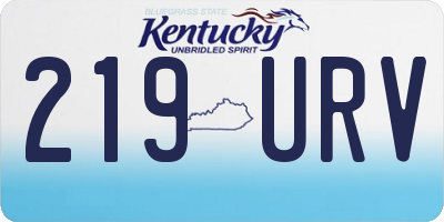 KY license plate 219URV