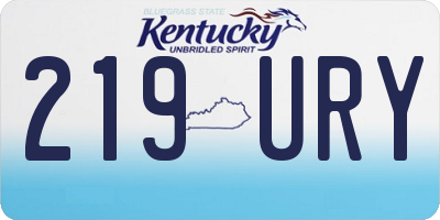 KY license plate 219URY